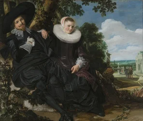 Portret van een echtpaar, waarschijnlijk Isaac Abrahamsz Massa en Beatrix van der Laen
