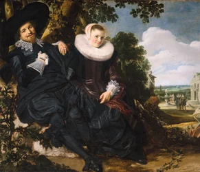 Portret van een paar, waarschijnlijk Isaac Abrahamsz Massa en Beatrix van der Laen