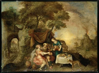 Lot en zijn dochters (schilderij op doek)