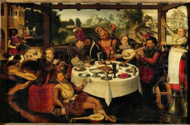De verloren zoon, viering van de terugkeer (olieverf op eikenhout)