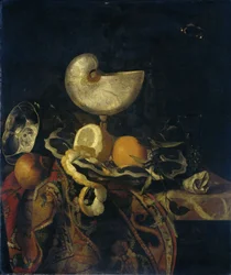 Stilleven met Nautilus-beker