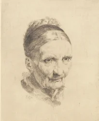 Hoofd van een oude vrouw, mevrouw Rasmussen