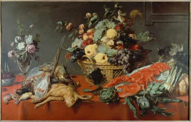 Stilleven met fruitmand