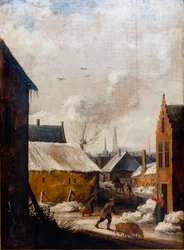 Een dorp onder de sneeuw