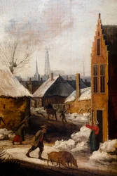 Een dorp onder de sneeuw, detail