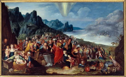 De aankomst van de Hebreeën in het beloofde land na de doortocht door de Rode Zee