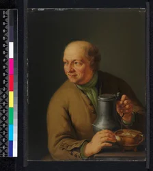 Man met een bierpul