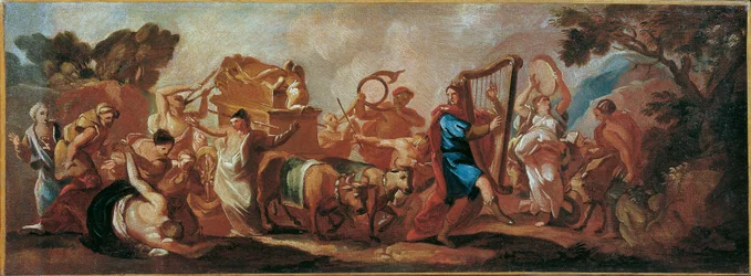 De overbrenging van de Ark des Verbonds door de zingende en dansende David