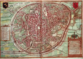 Kaart van Brussel - België (gravure)