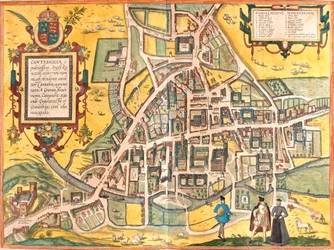 Kaart van Cambridge (Cantebrigia), Engeland