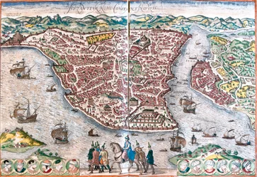 Plan van Byzantium, hernoemd Constantinopel (het huidige Istanbul)