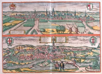 Soest en Warburg, Duitsland (gravure)