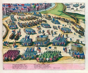 De hertog van Parma bevrijdt Parijs van het beleg door de troepen van Hendrik IV in 1590
