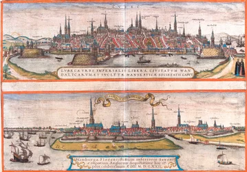 Uitzichten op Lubeck (Lubeca) en Hamburg (Hamburga), Duitsland