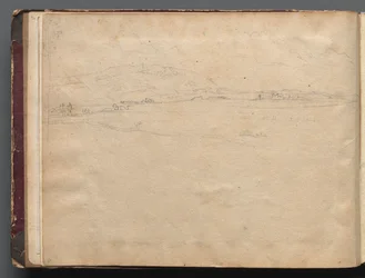 Album met uitzichten van Rome en omgeving, landschapsstudies, pagina 03b: Romeins panoramisch landschap