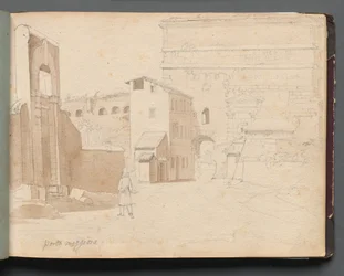 Album met Zichten op Rome en Omgeving, Landschapsstudies, pagina 11a: "Porta Maggiore"
