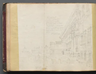 Album met uitzichten van Rome en omgeving, landschapsstudies, pagina 15b: Romeins architecturaal uitzicht