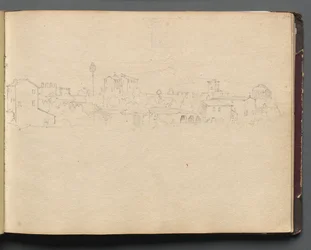 Album met Zichten op Rome en Omgeving, Landschapsstudies, pagina 16a: Romeins Zicht