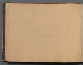 Album met uitzichten van Rome en omgeving, landschapsstudies, pagina 19b: Schets van een boot