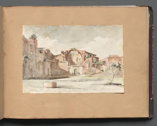 Album met uitzichten van Rome en omgeving, landschapsstudies, pagina 22a: "Terme di Diocleziano, Rome"