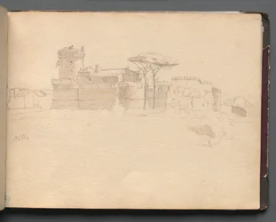 Album met uitzichten van Rome en omgeving, landschapsstudies, pagina 28a: Ostia
