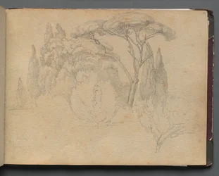 Album met uitzichten van Rome en omgeving, landschapsstudies, pagina 29a: Landschapsstudie