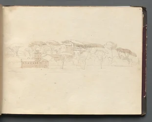 Album met Zichten op Rome en Omgeving, Landschapsstudies, pagina 30a: Romeins Panoramisch Uitzicht