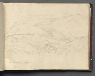 Album met Zichten op Rome en Omgeving, Landschapsstudies, pagina 34a: "St. Francesco"