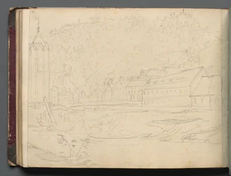 Album met uitzichten van Rome en omgeving, landschapsstudies, pagina 48b: Romeins landschap