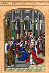 Kroning van Karel V, koning van Frankrijk, 14e eeuw, 1870.