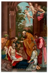 Laatste Communie van Sint Hiëronymus, 1614 (detail)