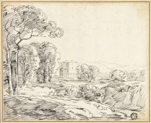 Landschap, Huis in park
