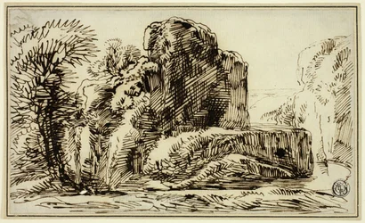 Rotsen, bomen en rivier