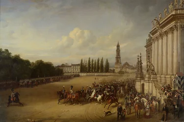 Parade in Potsdam in het jaar 1817