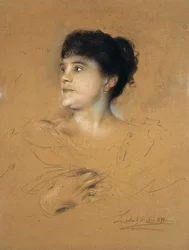 Portret van de zangeres Marcella Sembrich, 1891