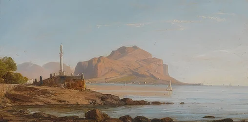 De baai van Palermo met uitzicht op de Monte Pellegrino. 1846