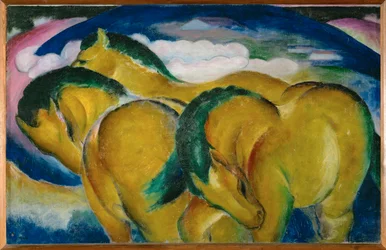 De kleine gele paarden (schilderij op doek)