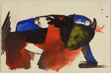 Twee dieren, ansichtkaart uit Sindelsdorf aan Wassily Kandinsky in München