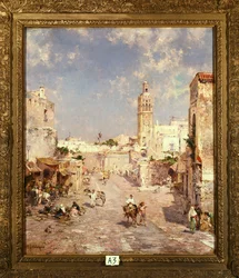 Figuren in een Moorse stad