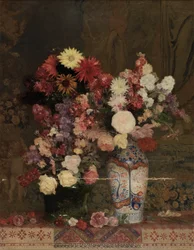 Herfstbloemen met vaas
