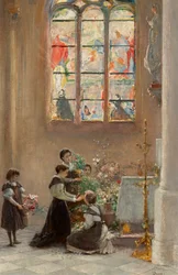 Feest St. Maria in een kerk in Venetië