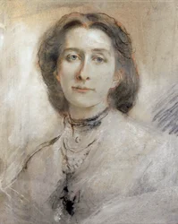 Duitsland, Portret van Cosima Francesca Gaetana Wagner, dochter van Franz Liszt en tweede vrouw van Richard Wagner