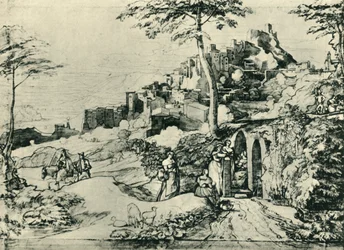 Vrouwen bij een waterfontein in Olevano, nabij Rome, Italië, 1822, 1943