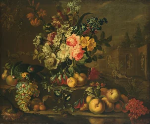 Bloemen en fruit