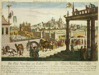 Namchas Place in Lahore, met de gouden troon van de Grote Mogol, Pakistan