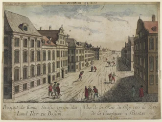 Gezicht op de Rue du Roi--Boston (1776)