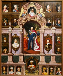 Paneel met portretten van de Beierse koningen van de Wittelsbach familie