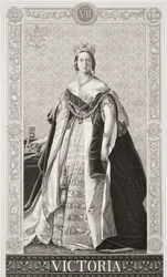 Koningin Victoria (1819-1901) uit `Illustrations of English and Scottish History