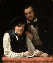 Zelfportret van de kunstenaar met zijn broer