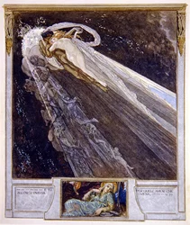 Illustratie uit Dantes Goddelijke Komedie, Inferno, Canto V. 77, 1921